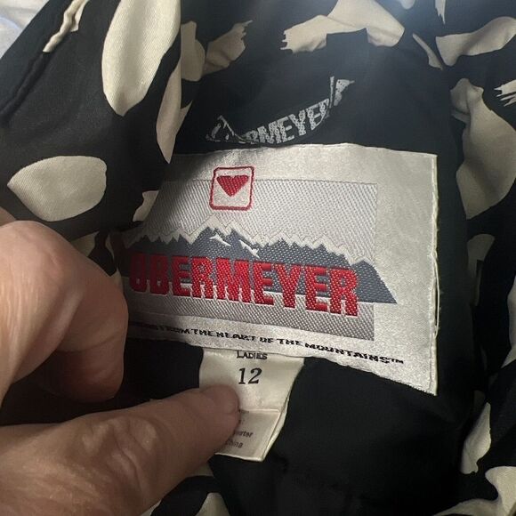 OBERMEYER Nell Jacket Womens 12 Black Puffer Coat Ski Snowboard Bomber Crop - Picture 15 of 16